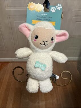 Fringe Baaaad Hair Day Sheep , Clinker & Squeaky Plush Dog Toy 11” ”
